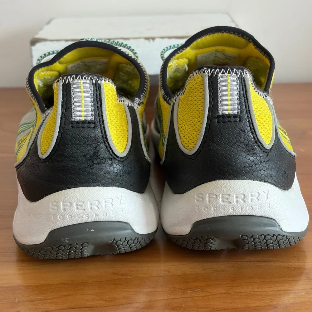 Sperry Top-Sider Mens Water Shoes Yellow Green Mesh Bungee Sneakers 9M 10145532